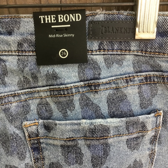 New BLANCNYC blue leopard skinny ankle jean 26 4 S - Picture 9 of 12